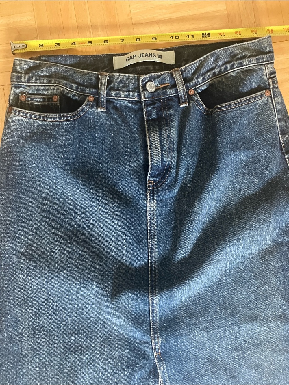 Y2K GAP Denim Maxi Skirt with super high front slit AMAZING vintage find! 8 - Picture 8 of 10